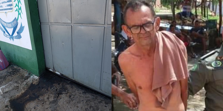 A imagem à direita é do momento em que Francílio foi recapturado em 2019 após a terceira fuga
